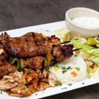 Combo Platter · Served with pita, house salad and rice.