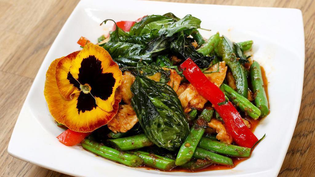 Spicy String Beans · Choice of meat, stir-fried string bean with chilli paste.