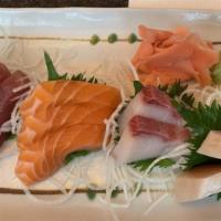 Sashimi Dinner · Chef Selection of various Sashimi, served with Rice and Salad