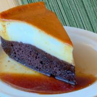ChocoFlan · A delicious egg custard with chocolate cake dessert.