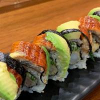 Dragon Roll   · Shrimp tempura, cucumber, avocado, eel.
