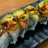 Oakridge Roll   · Shrimp tempura, salmon, avocado, cucumber, jalapeño.