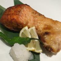 Salmon Kamayaki · Grilled salmon collar with ponzu sauce