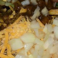 Chili · Our Meat and Beans Chili. A Diner Favorite. Topped with diced onions and shredded cheddar ch...