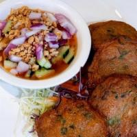 05 - FISH CAKES · 4 pieces of deep-fried fresh fish cake from a mixture of fresh fish, chili paste, and choppe...