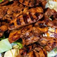 B1 - BBQ CHICKEN · Barbecued boneless chicken marinated in our special Thai honey sauce. Served with a house sw...