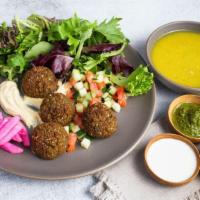 Falafel Plate (VG, GF) by SAJJ Mediterranean Express · By SAJJ Mediterranean Express. Our famous falafel, made from scratch using only the freshest...