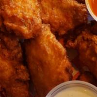Buffalo Wings (8pcs) · Fried spicy wings comes with a side of ranch and buffalo sauce