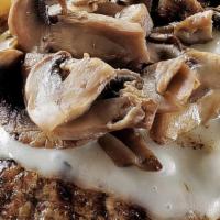 Mushroom/Swiss Burger · 1/3lb of a halal beef patty, Grilled mushroom, swiss cheese, onions, tomatoes, lettuce, mayo...