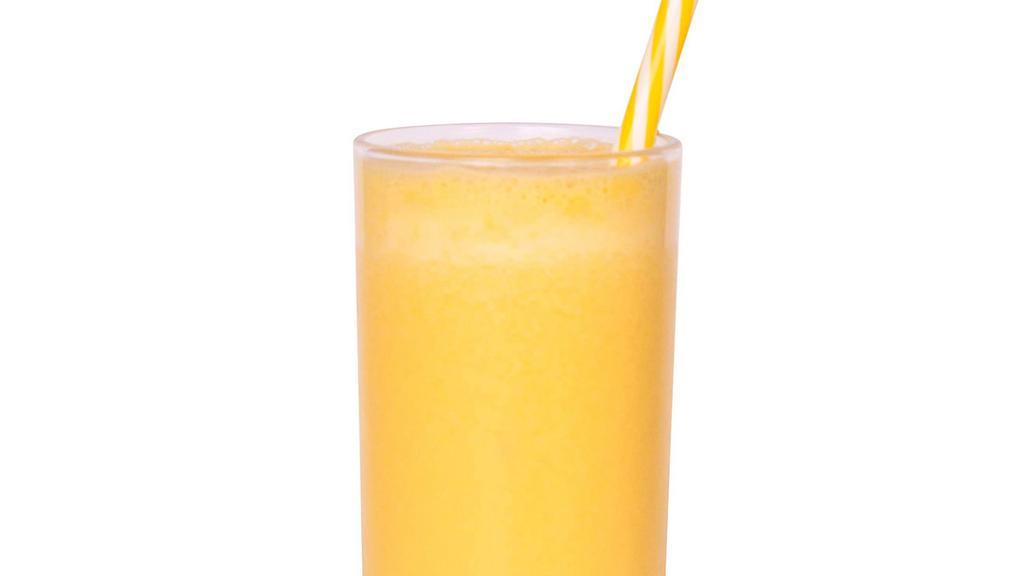 Mango Smoothie · Frozen mango slices blended in whole milk.