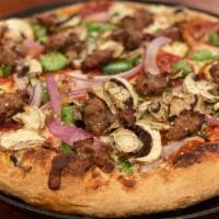 Supreme · Pepperoni, sausage, onions, bell pepper & mushrooms