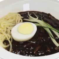 Black Soy Bean Noodles · Handmade flour noodles with sauteed vegetables and pork in black bean sauce. * 
 
*Vegetaria...