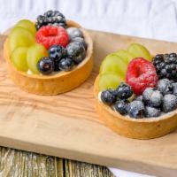 Set of 2 Fruit Tart · Crisp butter crust, with vanilla bean pastry cream, topped with various fresh fruits & berri...