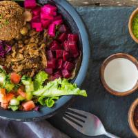 Chicken Shawafel (Build Your Own) · Chicken shawarma and falafel, the best of both worlds.