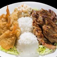 Seafood Combo · Side come with Two scoops of Rice and One Macaroni salad.