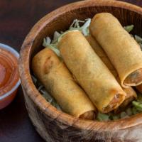 Spring Rolls (5) · Veggie Spring Rolls served with ONE  sweet chili sauce.