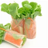 Fresh Salad Rolls · Six pieces fresh caught prawns, bean sprout, lettuce, and mint wrapped in rice paper served ...