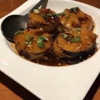 Stuffed Eggplant in Garlic Sauce pancake(Pork/Beef /Chicken · 鱼香茄饼（猪肉/牛肉/鸡）.