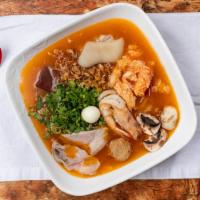 H2. Bánh Canh Cua Đặc Biệt · Udon with crab meat, fish cake, shrimp, pork belly, pork knuckle, pork blood and quail egg. ...