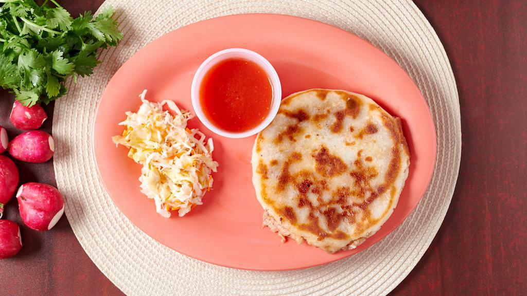 Create Your Own Pupusa · Start by choosing cornmeal or rice flour then cheese and one or two ingredients: beans, loroco, zucchini, jalapeño, chicken, beef, chicharron.