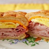 Croissant with Meat and Cheese · 