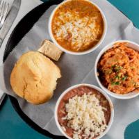 New Orleans Combo · Sample of gumbo, jambalaya and red beans and rice and served with corn bread.