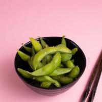 Edamame · Gluten-free. Steamed Japanese soybeans. Lightly salted.