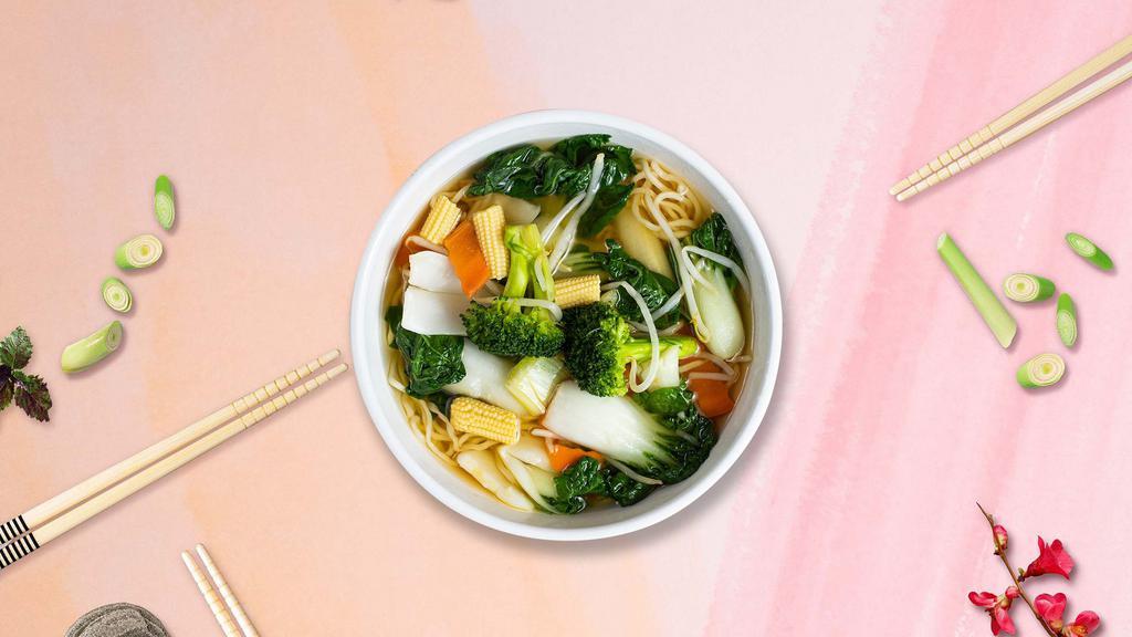 The Good Veggie Soup · Rice noodles with mixed vegetables, fresh tofu, served in vegetable broth.