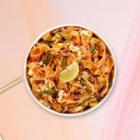 Life Of Pad Thai · Thai pan-fried rice noodles with tofu, peanuts, bean sprouts, and green onions.