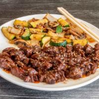 Hibachi Beef · Hibachi Beef served with Hibachi vegetable and a choice of Vegetable Fried Rice or Steamed R...