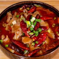 Sichuan Poached Pork  水煮肉片 · 
