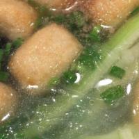 Fried Tofu Soup with Vermicell · 油豆腐细粉汤