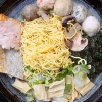 CC02. Mixed Housemade Combo 肉丸餐 · A selection of our housemade items: Shrimp cake, fish balls, shrimp balls, cuttlefish balls,...