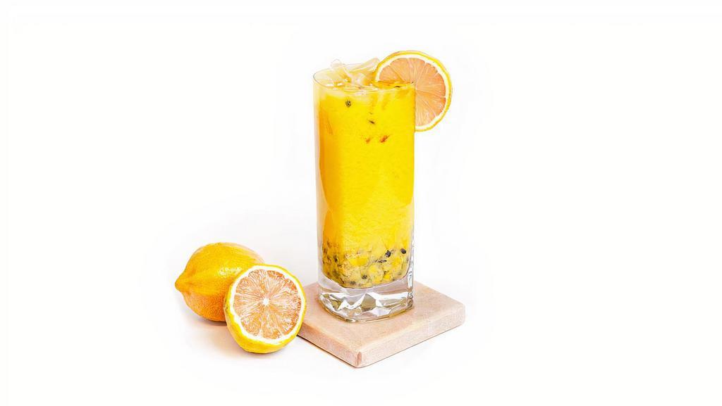 Passion Lemonade (Yakult Optional) · Fresh Passionfruit, Pink Lemon, Jasmine Green Tea, Yakult (optional)
*Vegan, 0 Dairy