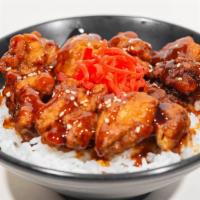 5. Karaage Don · Japanese style fried chicken with teriyaki sauce.