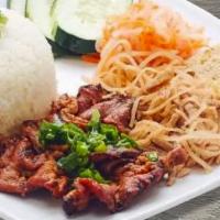 50c. Com Tam Cha Thit Nuong · BBQ Pork, Egg Cake over Broken Rice