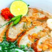 29b. Banh Canh Cha Ca · Thick and Soft Noodles with Fried Catfish Ball