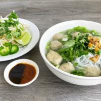 Hu Tieu Bo Vien · Rice Noodles Soup with Beef Balls