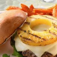 Sweet Hawaiian Cheeseburger  · King Hawaiian Bun, Mayo, lettuce, tomatoes, pickles, onions, sliced pineapples, Swiss cheese...