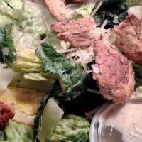 Kale Caesar Salad · Lacinato kale chopped romaine, garlic croutons, grape tomatoes, parmesan cheese, anchovies, ...