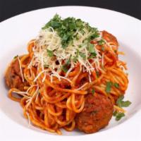 Spaghetti with 2 Beyond Balls · Our classic Vegan Spaghetti Marinara with 2 Plant based Beyond Balls: made with :Pea • Mung ...