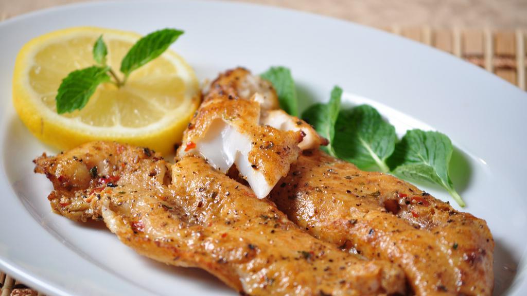 Amritsari Macchi · Fried Tilapia boneless fillet deep fried with chickpea flour and spices.