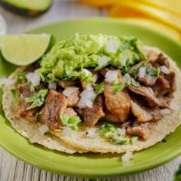 Tijuana Taco · Street Taco with Choice of Meat, Onion, Cilantro and Guacamole