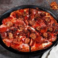 Meat Lover (Cauliflower Crust) · Pepperoni, sausage, ham, salami, linguica, crispy bacon, mozzarella cheese, and pizza sauce....