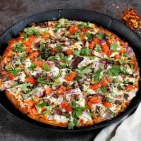Veggie Delight (Cauliflower Crust) · Mushrooms, red onions, tomatoes, and mozzarella cheese with garlic white sauce, lemon pepper...