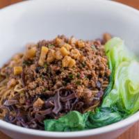 Dobanjiang Spicy Pork Noodles · hot and savory Chinese bean paste made from fermented broad beans, chili peppers served with...