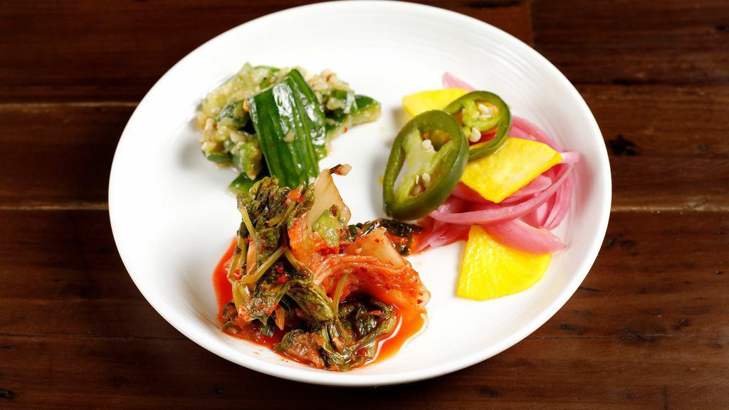 Pickles · assorted variety of house pickled vegetables