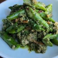 Asparagus · asparagus, tofu, chimichurri