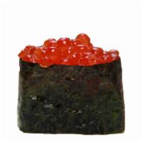 Ikura · salt & soy sauce cured salmon caviar.