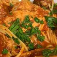 Spaghetti Polpette* · Chef Umberto's Famous Meat Balls, Cooked In Marinara Sauce Over Spaghetti.